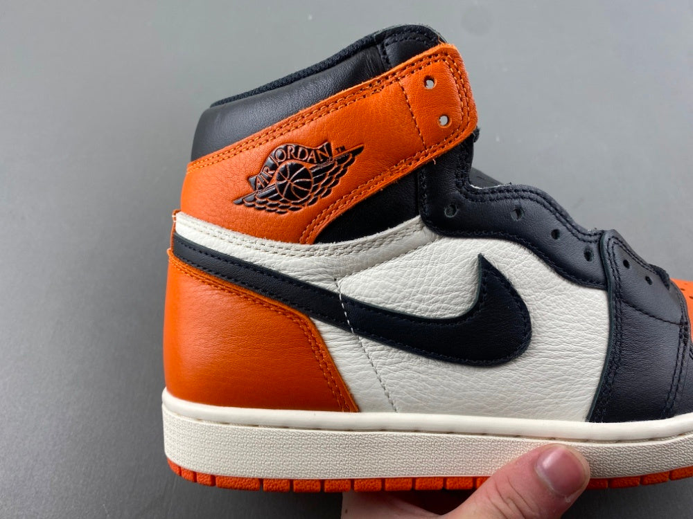 High Top Sneakers, White Black Orange Colorway, Lace Up Design, Casual Gift for Sneaker Fans