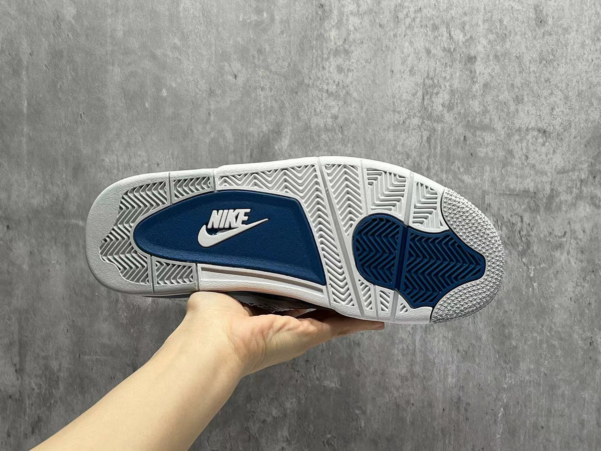 Mid Top Sneakers, Blue White Colorway, Lace Up Design, Casual Gift for Sneaker Fans