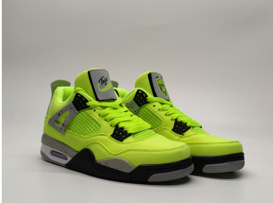 Sneakers, Neon Green Colorway, Lace Up Design, Casual Gift for Sneaker Fans
