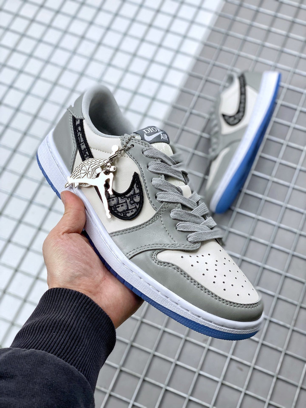 Low Top Sneakers, Gray White Colorway, Lace Up Design, Casual Gift for Sneaker Fans