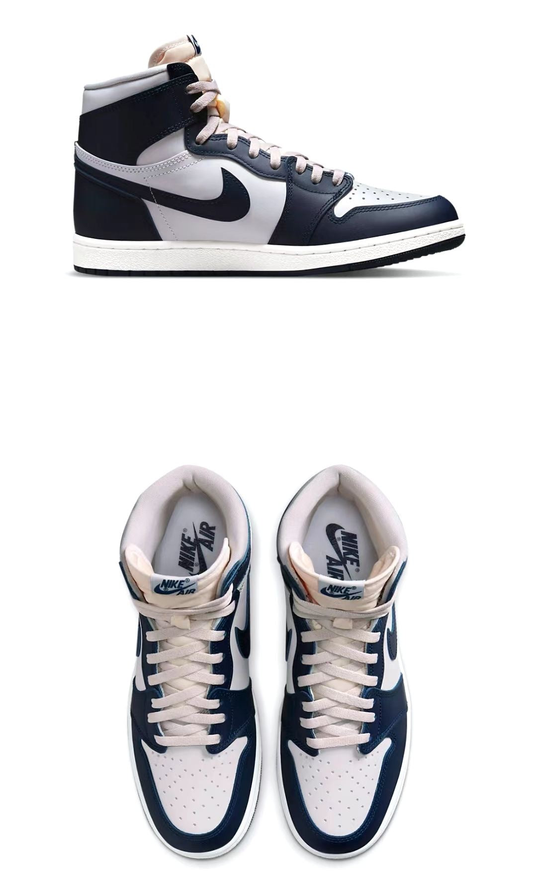 Sneakers, Navy White Colorway, Lace Up Design, Casual Gift for Sneaker Fans