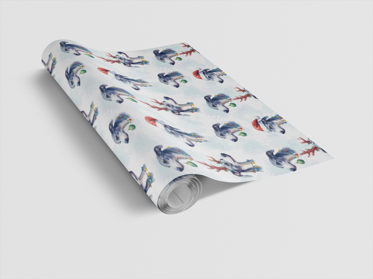Festive Racer Dog Gift Wrap, Greyhound Christmas Wrapping Paper, Howliday Racer Greyhound Wrapping Paper, Dog Lover Holiday G