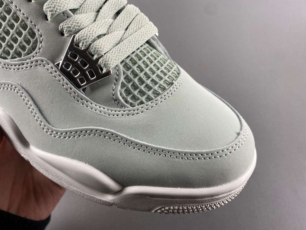 Mid Top Sneakers, Green Silver Colorway, Lace Up Design, Casual Gift for Sneaker Fans
