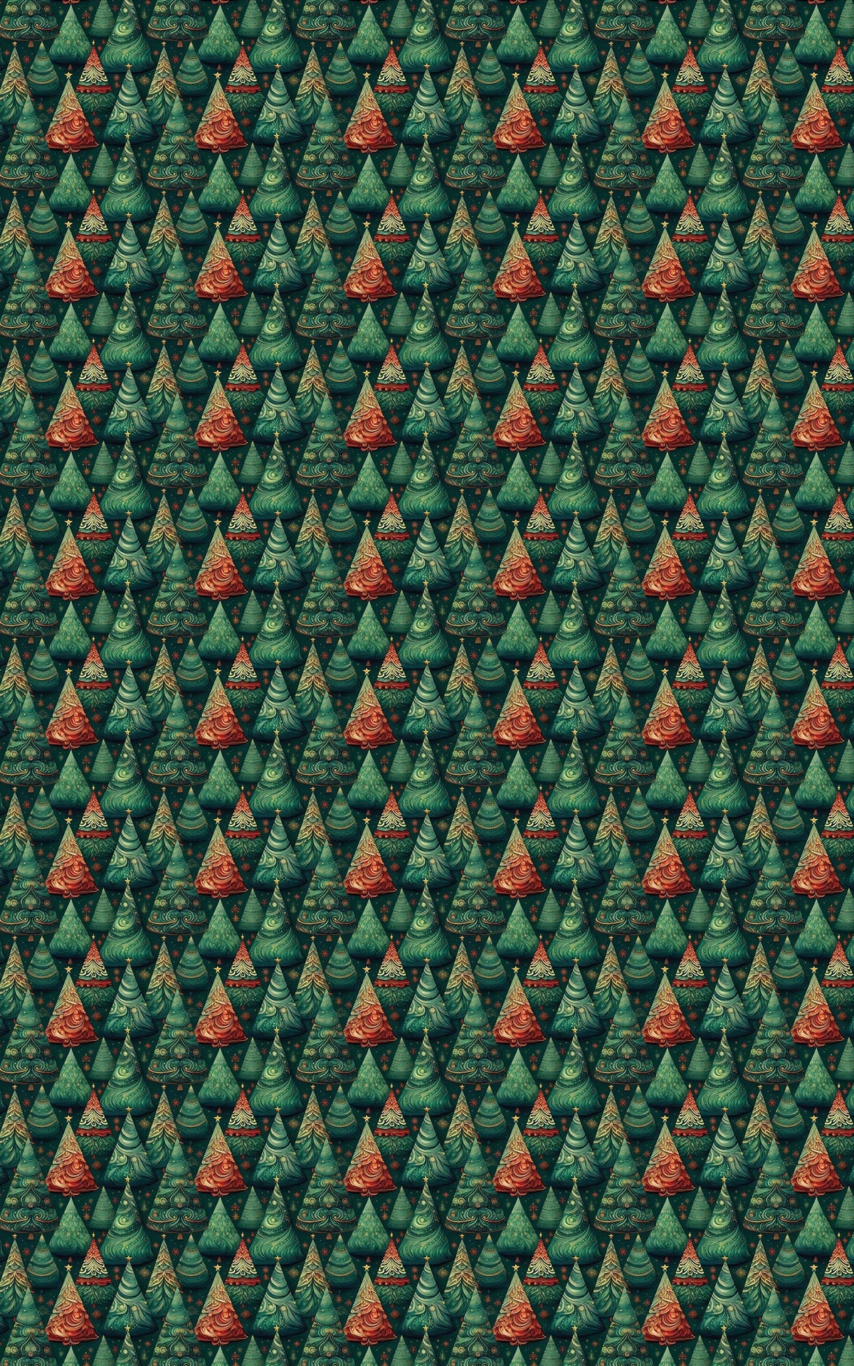 Festive Tree Gift Wrap, Fir Tree Christmas Wrapping Paper, Dark Green Xmas Wrapping Paper, Winter Holiday Gift Wrap, Holiday 