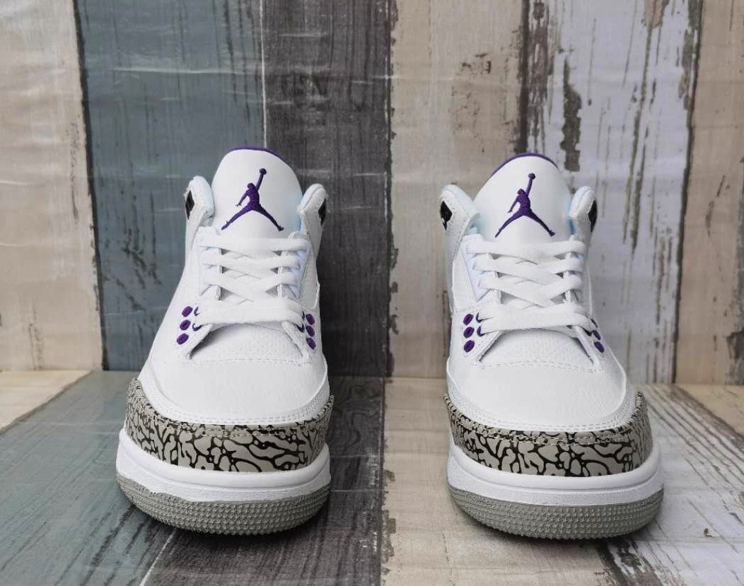 Sneakers, White Purple Colorway, Lace Up Design, Casual Gift for Sneaker Fans