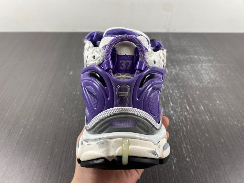 Low Top Sneakers, White Purple Colorway, Lace Up Design, Casual Gift for Sneaker Fans