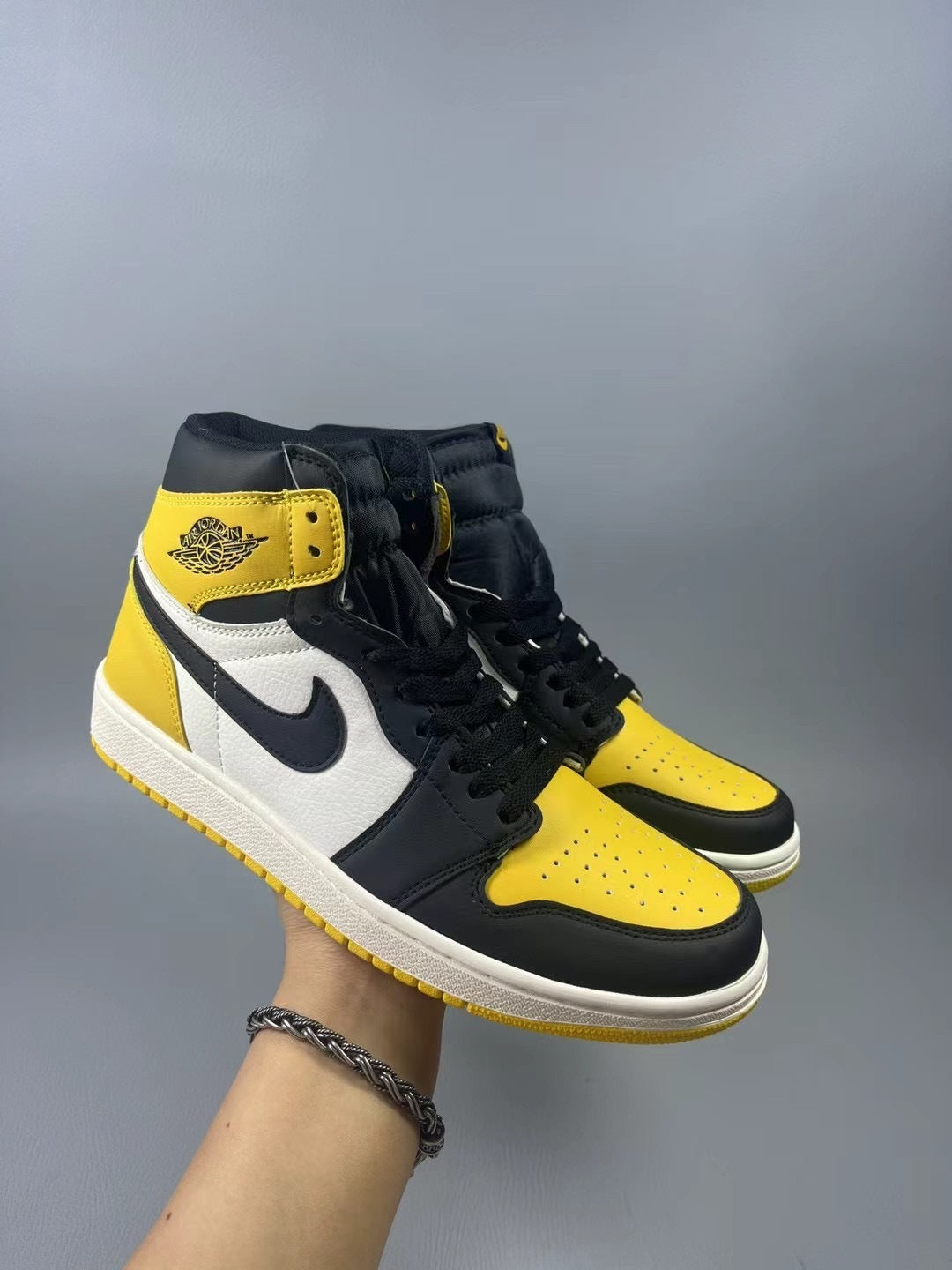 Sneakers, Black Yellow Colorway, Lace Up Design, Casual Gift for Sneaker Fans