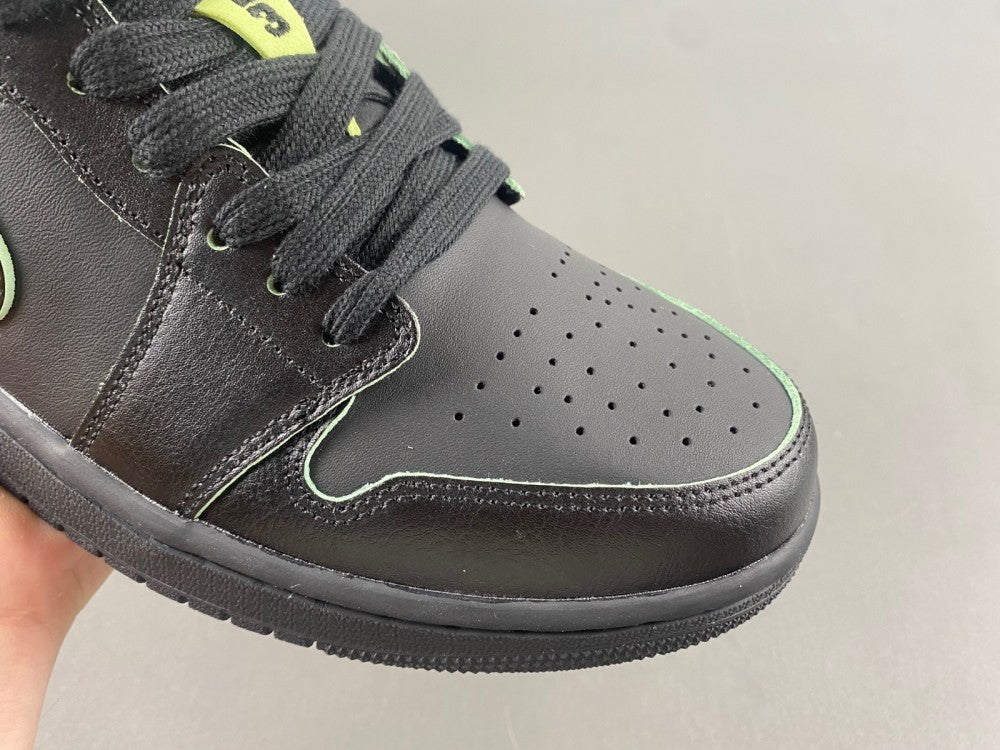 Low Top Sneakers, Black Green Colorway, Lace Up Design, Casual Gift for Sneaker Fans