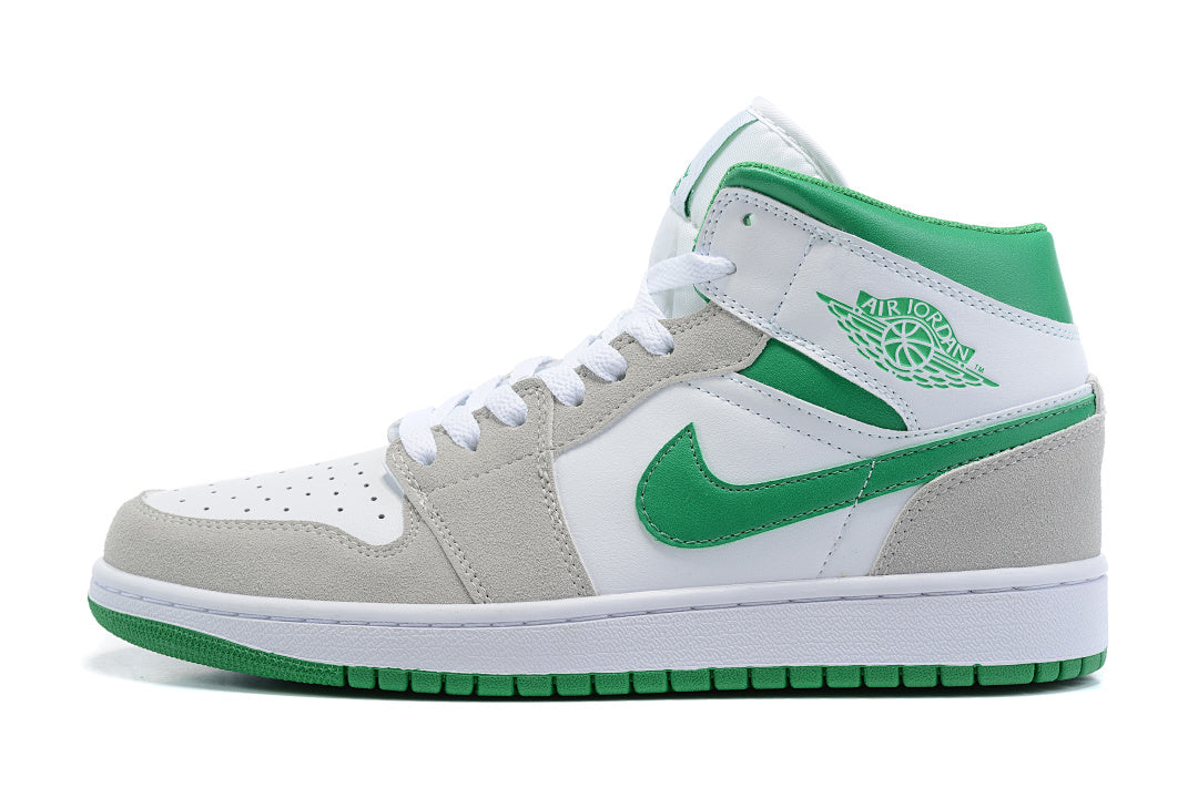 Sneakers, White Green Gray Colorway, Lace Up Design, Casual Gift for Sneaker Fans