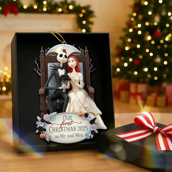 Romantic Personalized Keepsake, Couple Christmas Ornament, Holiday Tree Hanging Decor, Anniversary Present for Couple