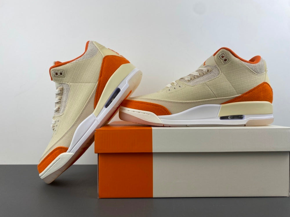 Retro Low Top Sneakers, Beige Orange Colorway, Leather Footwear, Lace Up Design, Casual Gift for Sneaker Fans