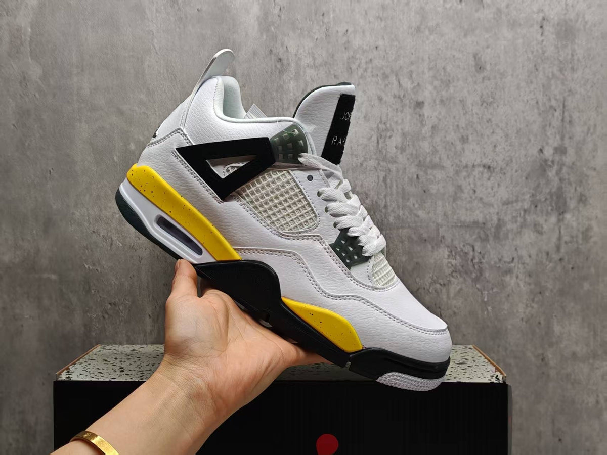Mid Top Sneakers, White Black Yellow Colorway, Lace Up Design, Casual Gift for Sneaker Fans
