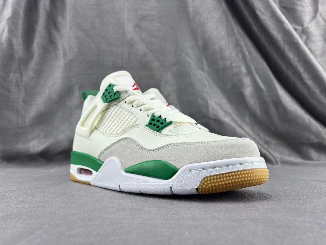 Sneakers, White Green Colorway, Lace Up Design, Casual Gift for Sneaker Fans