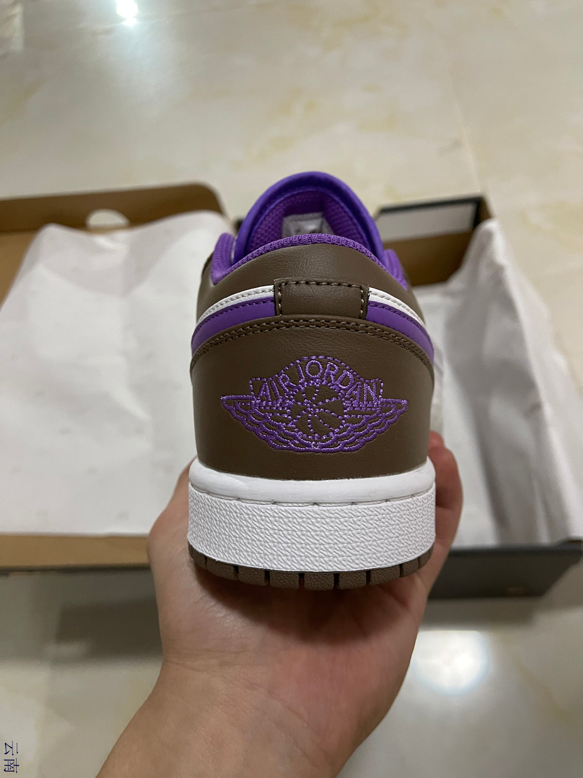 Low Top Sneakers, White Purple Brown Colorway, Lace Up Design, Casual Gift for Sneaker Fans
