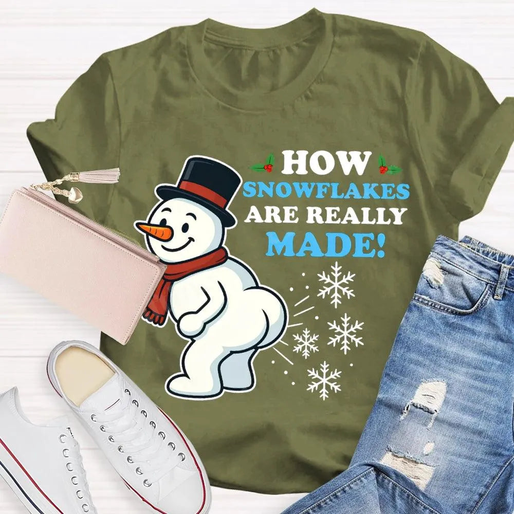 Festive Holiday Graphic Tee, Snowman Snowflake Christmas T-Shirt, Adorable Winter Snowman Shirt, Unisex Merry Christmas Tee, 