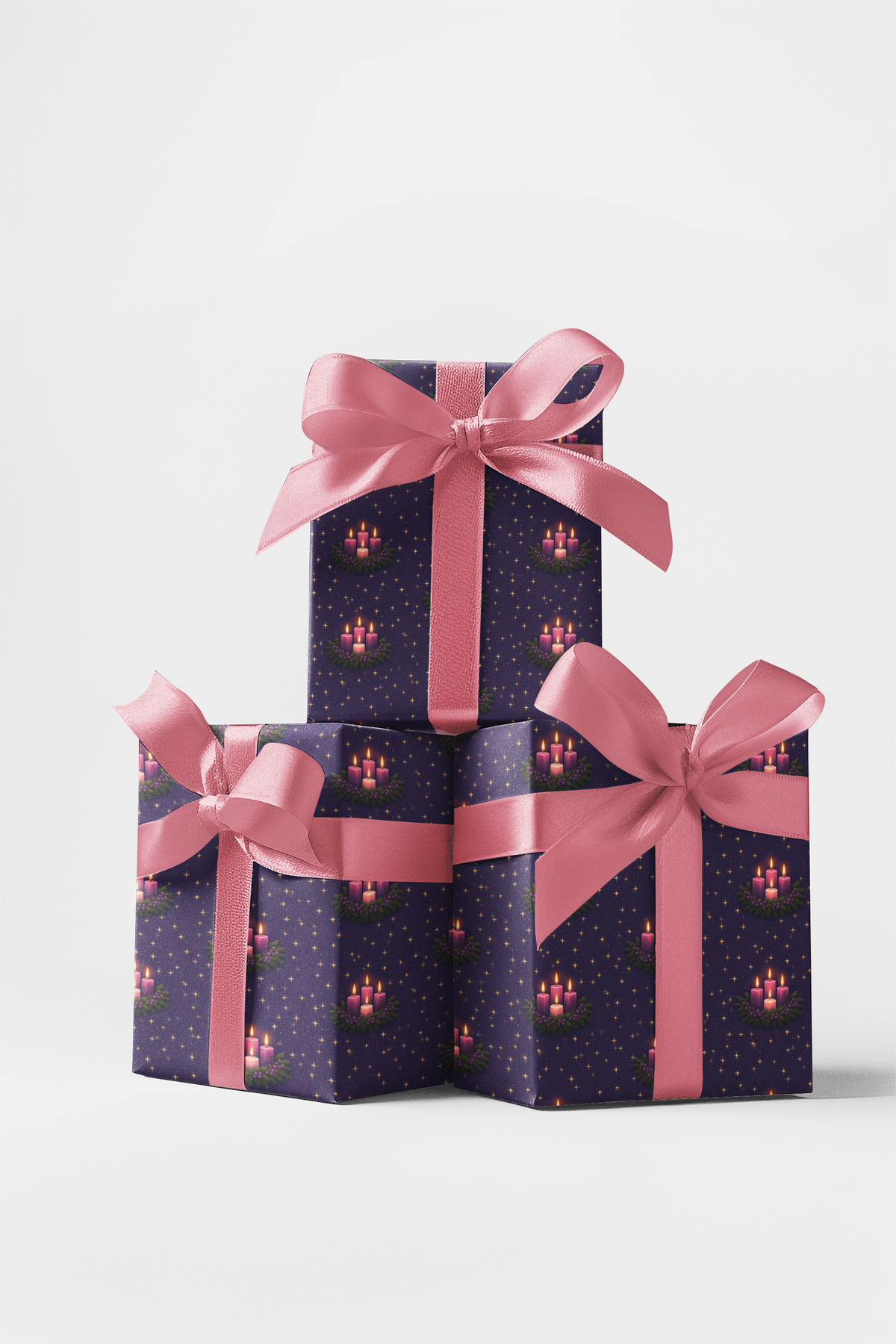 Religious Holiday Gift Wrap, Advent Wreath Christmas Wrapping Paper, Advent Hope Candle Wrapping Paper, Christian Faith Gift 