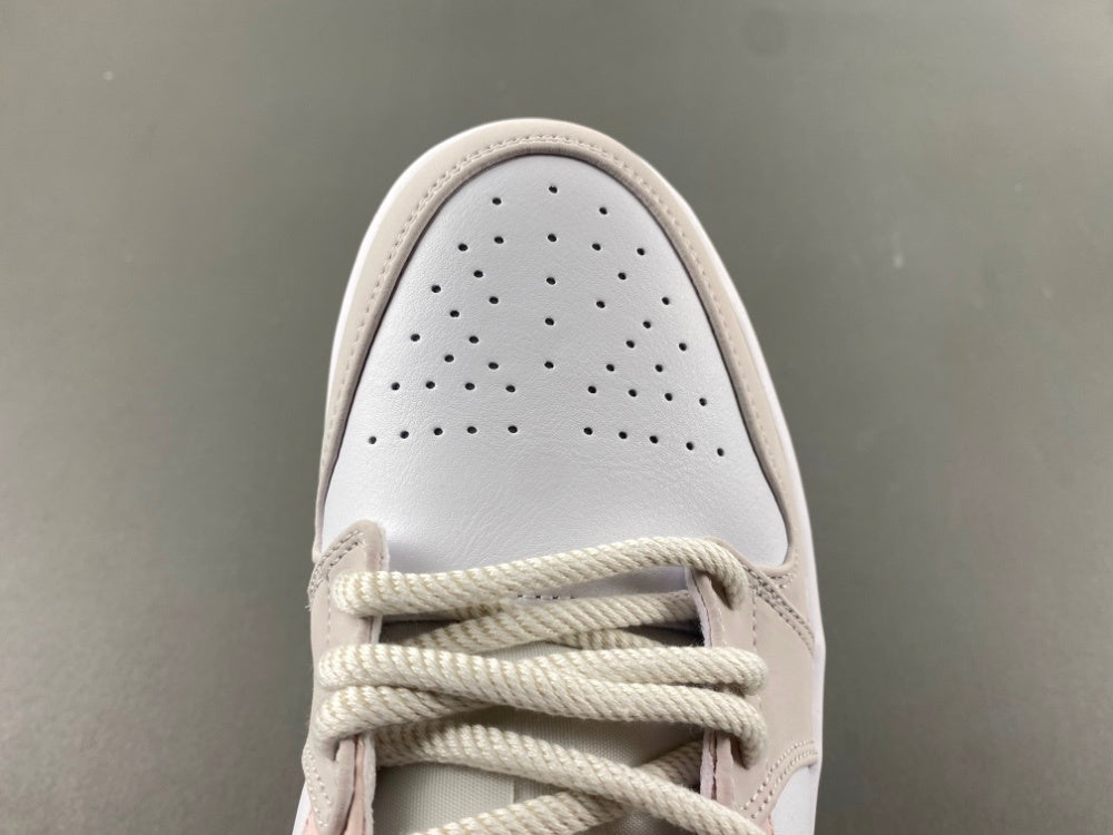 Low Top Sneakers, Off White Pink Gray Colorway, Lace Up Design, Casual Gift for Sneaker Fans