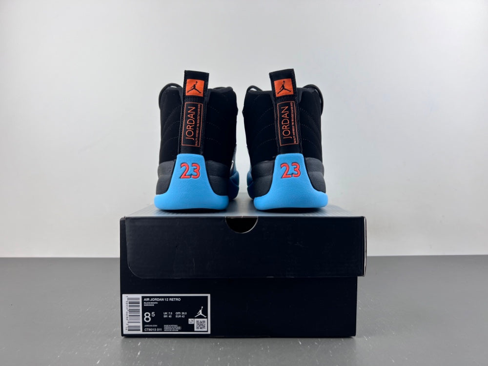 Retro Low Top Sneakers, Blue Black Orange Colorway, Lace Up Design, Casual Gift for Sneaker Fans