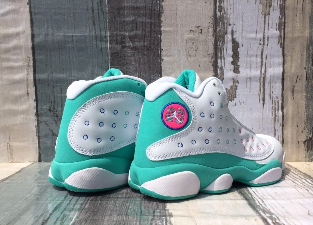 Sneakers, Mint Green White Colorway, Lace Up Design, Casual Gift for Sneaker Fans