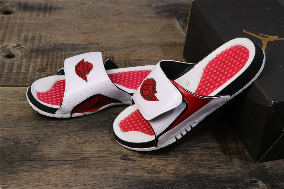 Retro Slides, White Red Colorway, Slip On Design, Casual Gift for Shoe Lovers